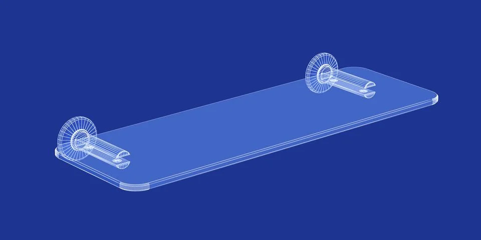 3D model of an empty shelf Stock Illustration