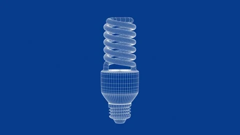 3D model of energy saving light bulb Stock Footage 328436994