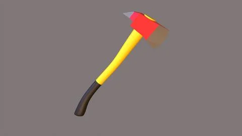 3d model of a fire ax on a gray background 스톡 일러스트