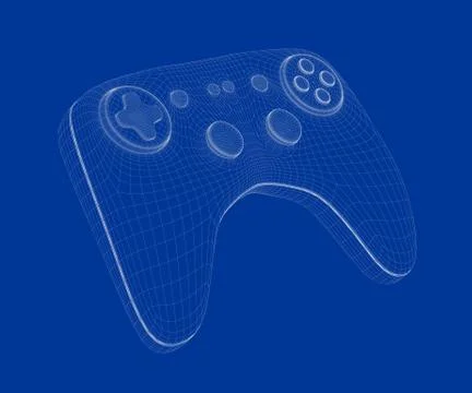 3d model of game controller Stockillustratie