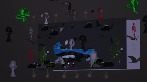 3D model of ghost, evils, witch,magician,monster and much more Stock Footage 254504017