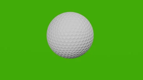 A 3D model of a golf ball rotates on a green screen Stock Footage 279079109