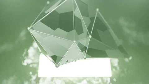 3d Model of green Floating Triangles Stock Footage 253576298