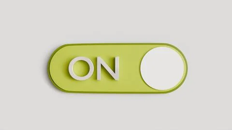 3D model of green power button design on white background 스톡 일러스트
