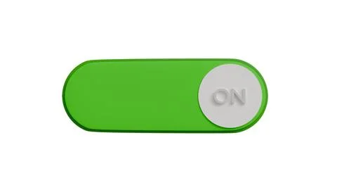 3D model of green power button design on white background Ilustración de archivo