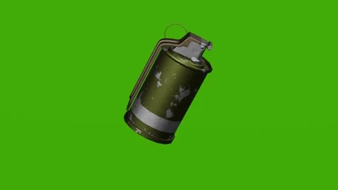 A 3D model of a grenade rotates on a green screen Stock Footage 279063619