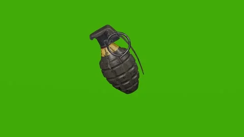 A 3D model of a grenade rotates on a green background Stock Footage 279079255