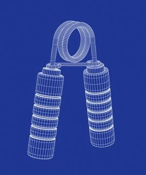 3D model of hand gripper Illustration