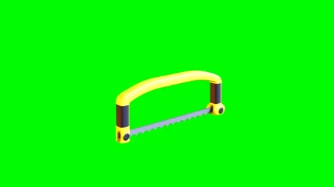 3d model hand saw on green screen Video stock 238472706