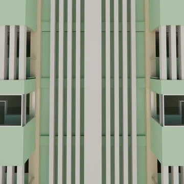 3D model of high-rise building apartment hotel resulting from rendering and.. Ilustración de archivo
