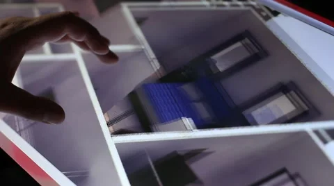 3d model of home interior on touch screen computer Stock Footage 62247965