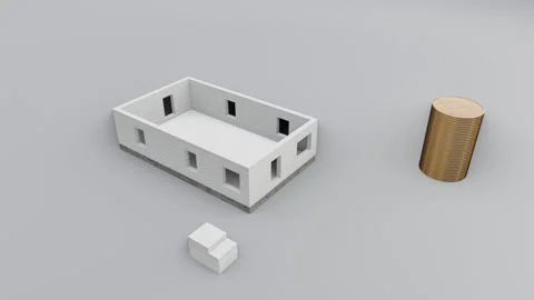 3d model of a house under construction Stock Footage 149169942