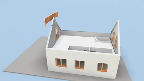 3d model of a house under construction Stock-Footage 149252011