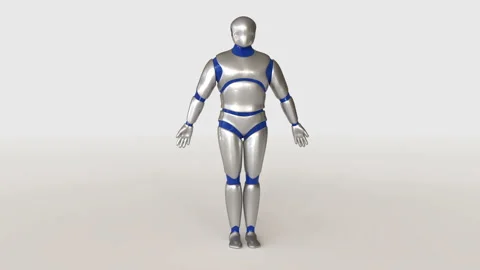 3D model of humanoid robot. Stock Footage 90551653
