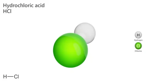 3d model of Hydrogen chloride (HCl) is a colorless, thermally stable toxic gas. Stock Footage 284721986