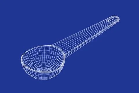 3D model of ice cream scoop Illustrazione stock