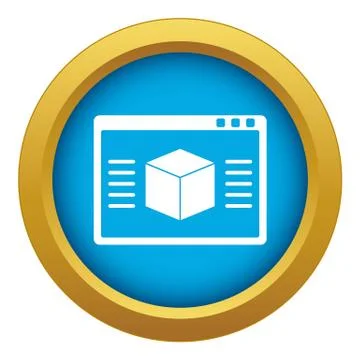 3d model icon blue vector isolated Stockillustratie
