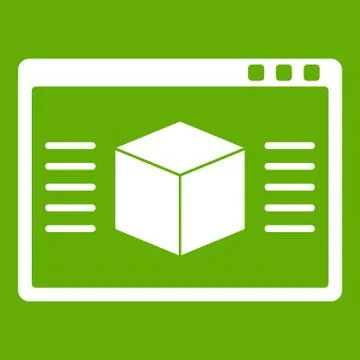 3d model icon green 스톡 일러스트