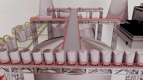 3D model of industrial plant Stock Footage 122213963