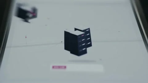 3D model of interconnected data centers Stock Footage 335483571
