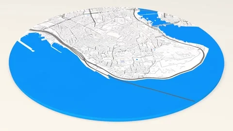 3d model Istanbul map background loop. Spinning around Turkey city air foot.. Vidéo 243257215