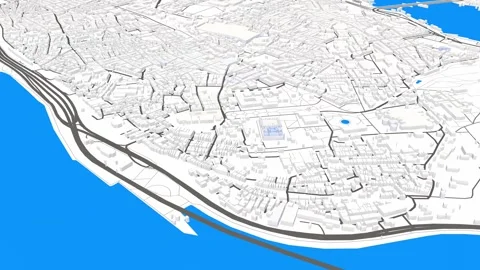 3d model Istanbul map background loop. Spinning around Turkey city air foot.. Vidéo 243257240