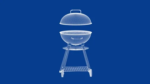 3D model of kettle barbecue grill Stock Footage 289404415