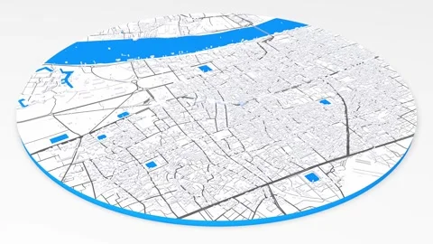 3d model Kolkata map background loop. Spinning around India city air footag.. Video stock 242919999