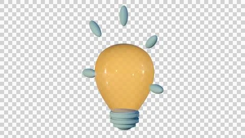 3D Model of light bulb, light idea icon Stock Illustration