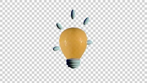 3D Model of light bulb, light idea icon Stock Illustration