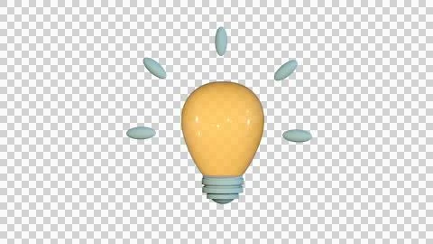 3D Model of light bulb, light idea icon Stock Illustration