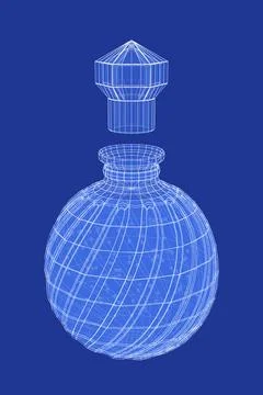3D model of magic potion bottle Stock Illustration