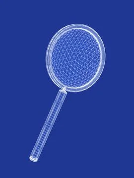 3d model of magnifying glass Stock Illustration