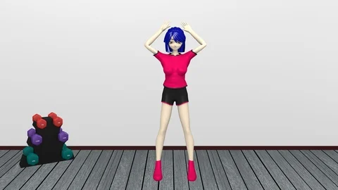 3d model makes physiotherapy Stock Footage 113525301