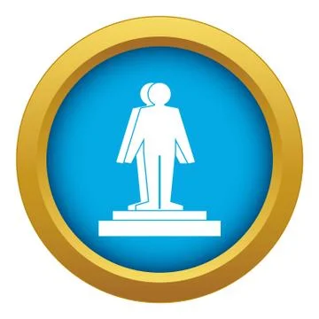 3d model of a man icon blue vector isolated Illustrazione stock
