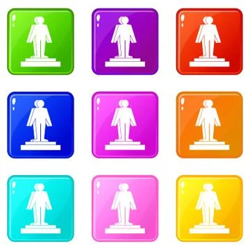 3d model of a man set 9 Stock Illustration