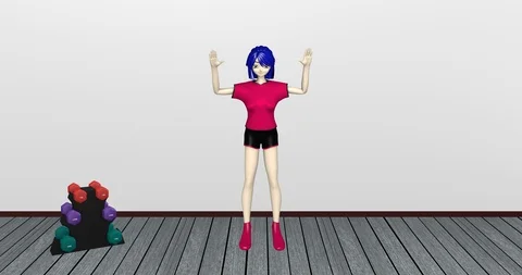 3d model in manga style Stock Footage 113563180