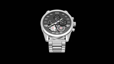 3D model mechanical wrist watch shape animation Stock Footage 132833659