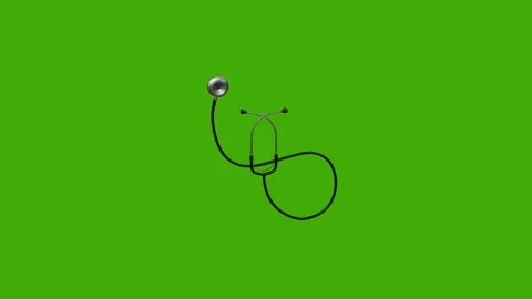 A 3D model of a medical stethoscope rotates on a green screen Stock Footage 279063483