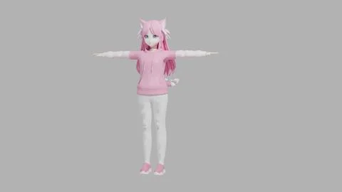 Rem - Re Zero anime 3D model animated rigged