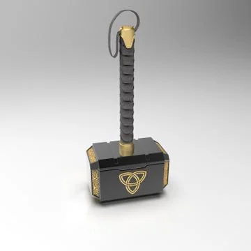 3D model Mjollnir the hammer of the God Thor 5 Stock Illustration