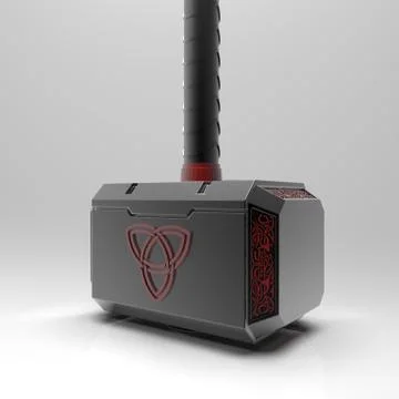3D model Mjollnir the hammer of the God Thor 12 Stock Illustration