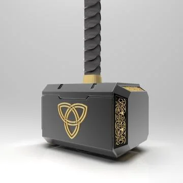 3D model Mjollnir the hammer of the God Thor 8 Stock Illustration
