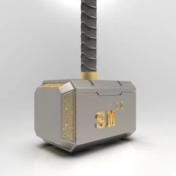 3D model Mjollnir the hammer of the God Thor 3 Stock Illustration
