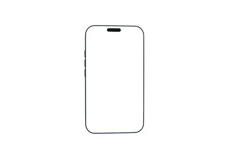 3D model of a mobile phone with a white screen on a white background, phone Stock Illustration