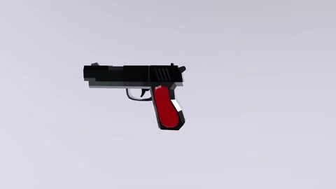 3D model of a modern pistol created in a virtual environment Stock-Footage 283233765