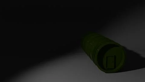 3D model of a modular shelter in cylindrical sections with a door for the t.. Stock Illustration