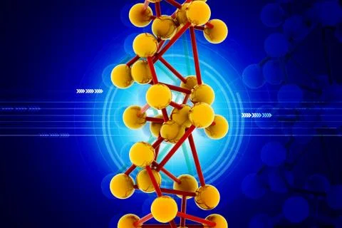 3d Model of a molecule from color spheres and rod Stock Illustration