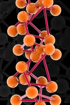 3d Model of a molecule from color spheres and rod Stock Illustration