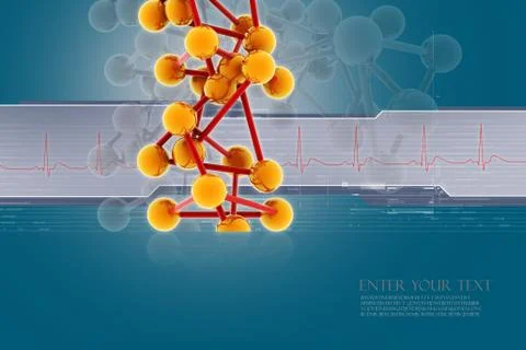 3d Model of a molecule from color spheres and rod Stock Illustration
